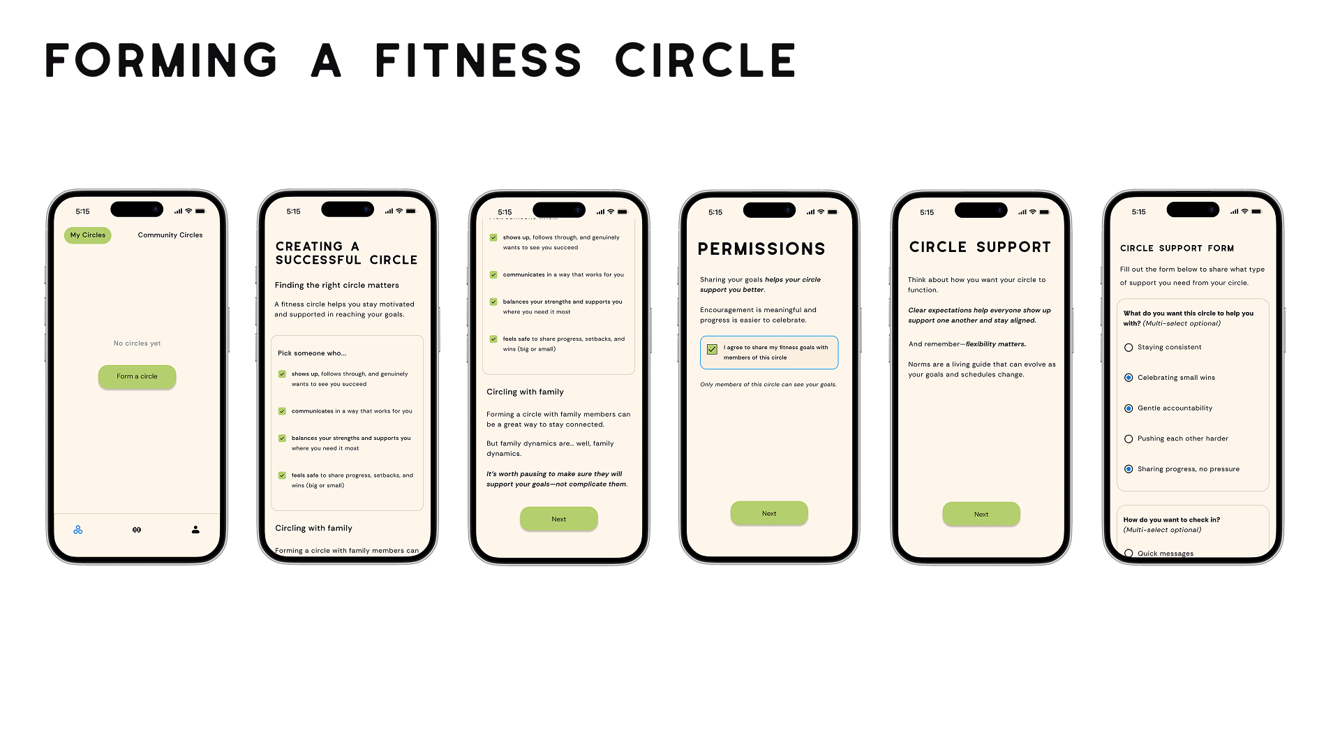 Forming a Fitness Circle